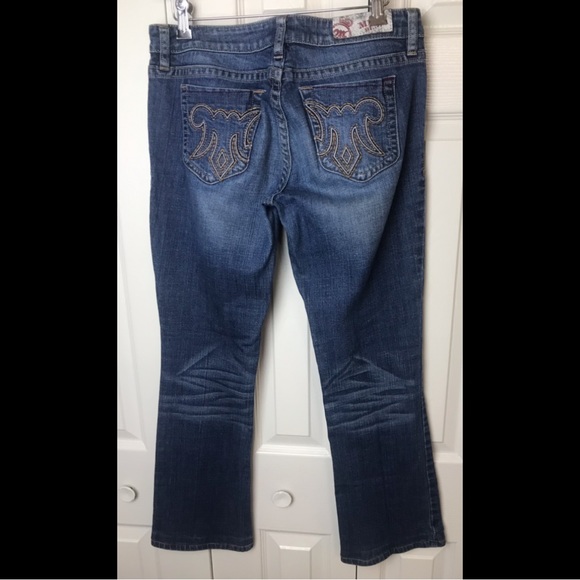 MEK DENIM Getty Slim Boot Jeans Medium Wash Low Rise Bootcut - Picture 6 of 10